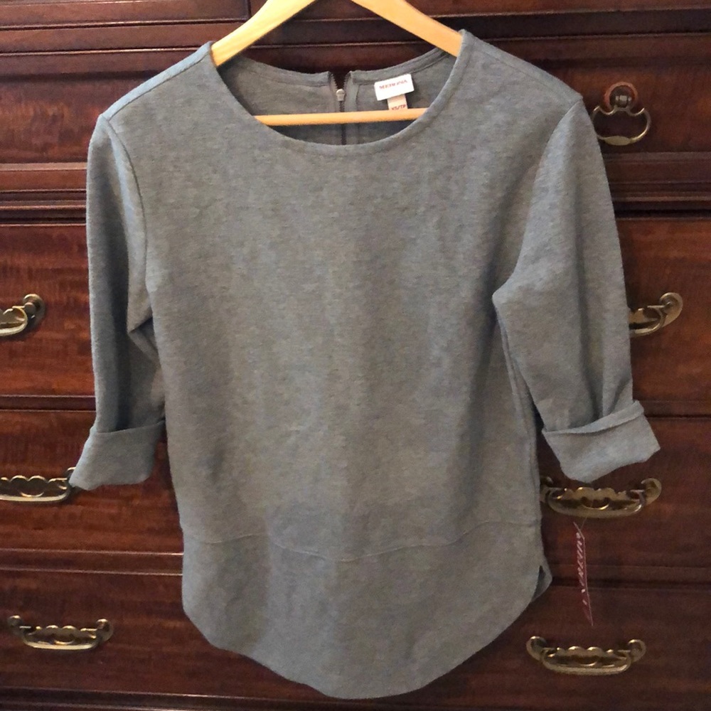 NWT Merona gray 3/4 sleeve top size XS
